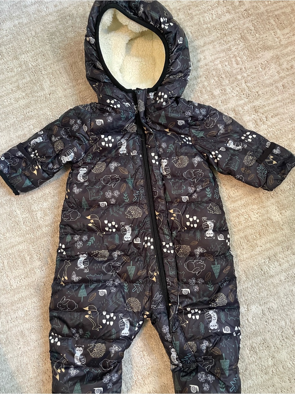 Eddie Bauer Infant Down Snowsuit - Black Blast 0-3M